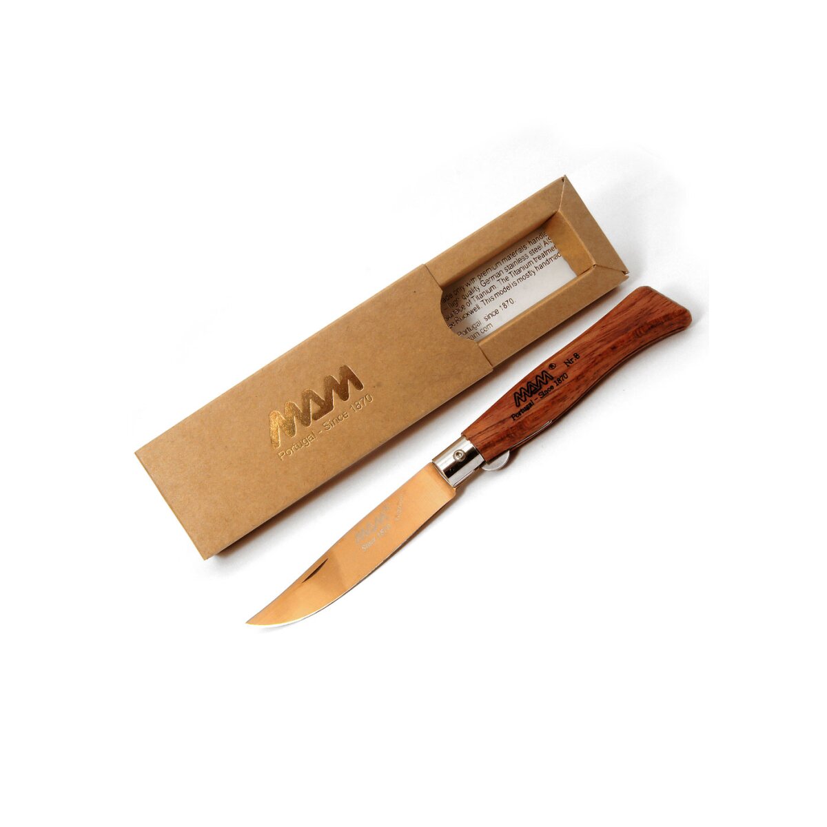 Douro pocket knife with bronze titanium blade