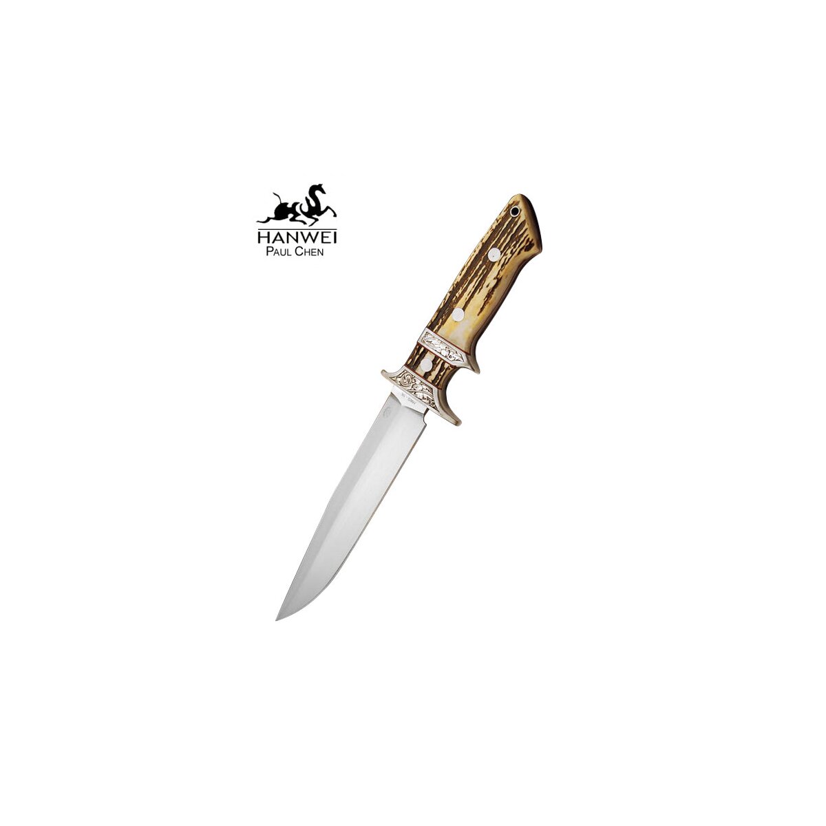 Ranger Bowie Knife with Drop Point Blade and Deer Horn...