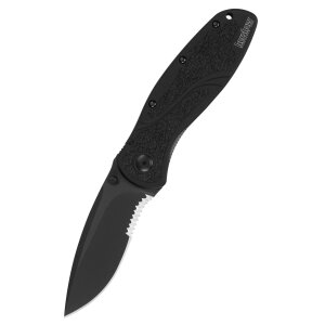 Couteau de poche Kershaw Blur, noir, lame dentelée