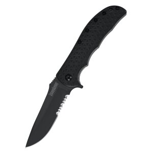 Couteau de poche Kershaw Volt II, noir, lame dentelée