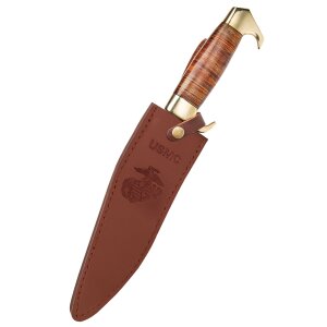 USMC Kukri knife with leather handle