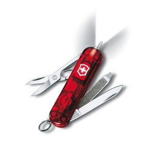 Signature Lite Small Pocket Tool, Red Transp., LED