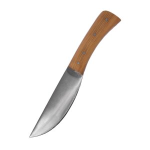 Couteau avec manche en bois dolivier et étui en cuir