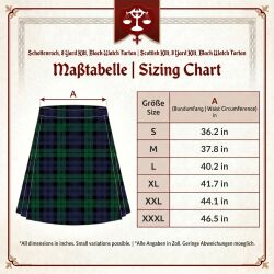 Schottenrock, 8 Yard Kilt, Black Watch Tartan