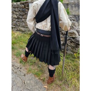 Schottenrock schwarz, 8 Yard Kilt