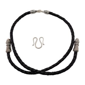 Viking leather necklace black...