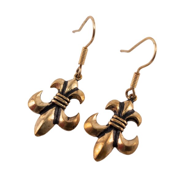 Mittelalterliche Ohrringe bronze "Lilie" - Paar