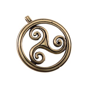 Celtic amulet brass colored &quot;Triskele&quot;