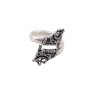 Viking dragon ring silver plated...