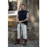 Sleeveless medieval lace-up shirt "Jean" Black