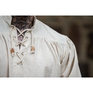 Pirate shirt "Claude" with laced cuffs Natural