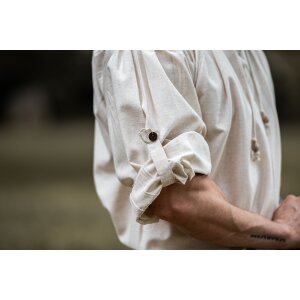 Renaissance Schnürhemd mit Stehkragen Baumwolle / Leinen