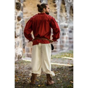 Mittelalter-Schnürhemd mit Ösen und Ärmelschnürung Rot "Adrian"