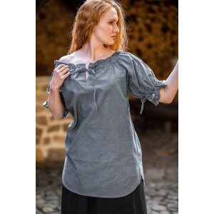 Medieval short sleeve blouse pigeon blue "Verena"