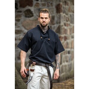 Medieval short sleeve shirt Black &quot;Eric&quot;