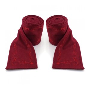 Wool calf wrap with embroidery Red...