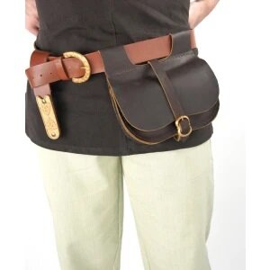 3014 Leather belt bag Dark brown &quot;Udo&quot;