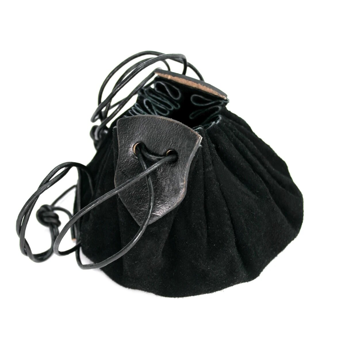 Sac en cuir velours noir "Hug