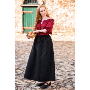 Medieval skirt in heavy cotton Black "Smilla"