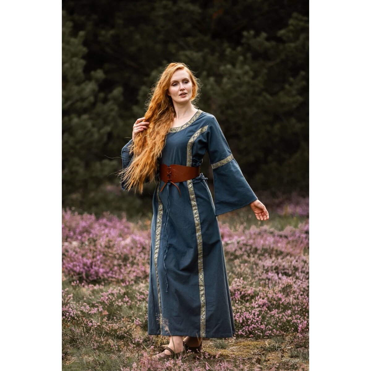 Medieval cotton dress Blue "Angie"