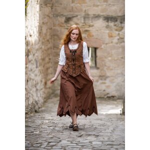 Bodice vest with embroidery tobacco brown "Selma"