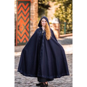 Cape with embroidery and fibula Blue...