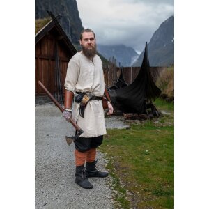 Viking tunic with embroidery Natural "Erwin"