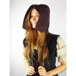 Medieval bonnet dark brown &quot;Claire&quot;