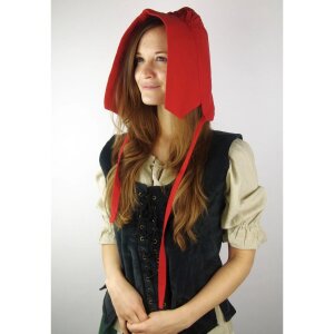 Medieval bonnet Red &quot;Claire&quot;