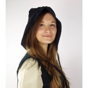 Medieval bonnet Black &quot;Claire&quot;