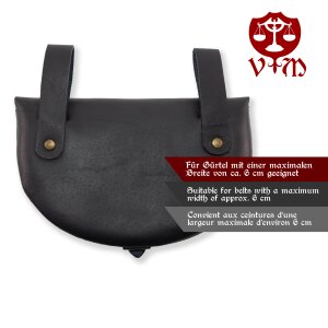 Hochmittelalterliche Tasche schwarz D-Form