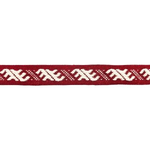 Bortenband rot-weiß Wolle 100 cm