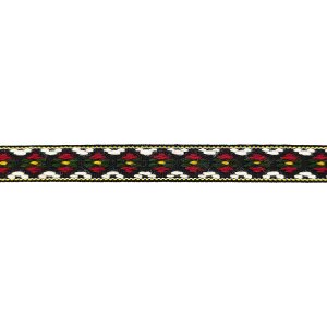 Border ribbon black-red wool 100 cm