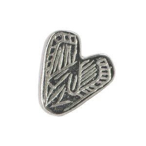 Pewter heart button