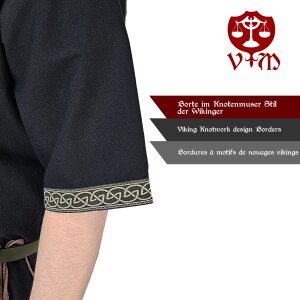 Classic Viking tunic black "Arvid" with knot...