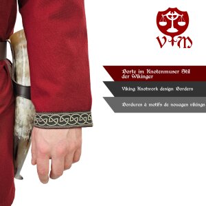 Klassische Wikinger Tunika rot mit Knotenmuster "Hakon", langarm