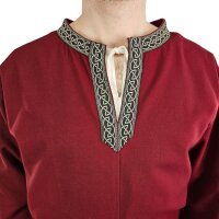 Klassische Wikinger Tunika rot mit Knotenmuster "Hakon", langarm