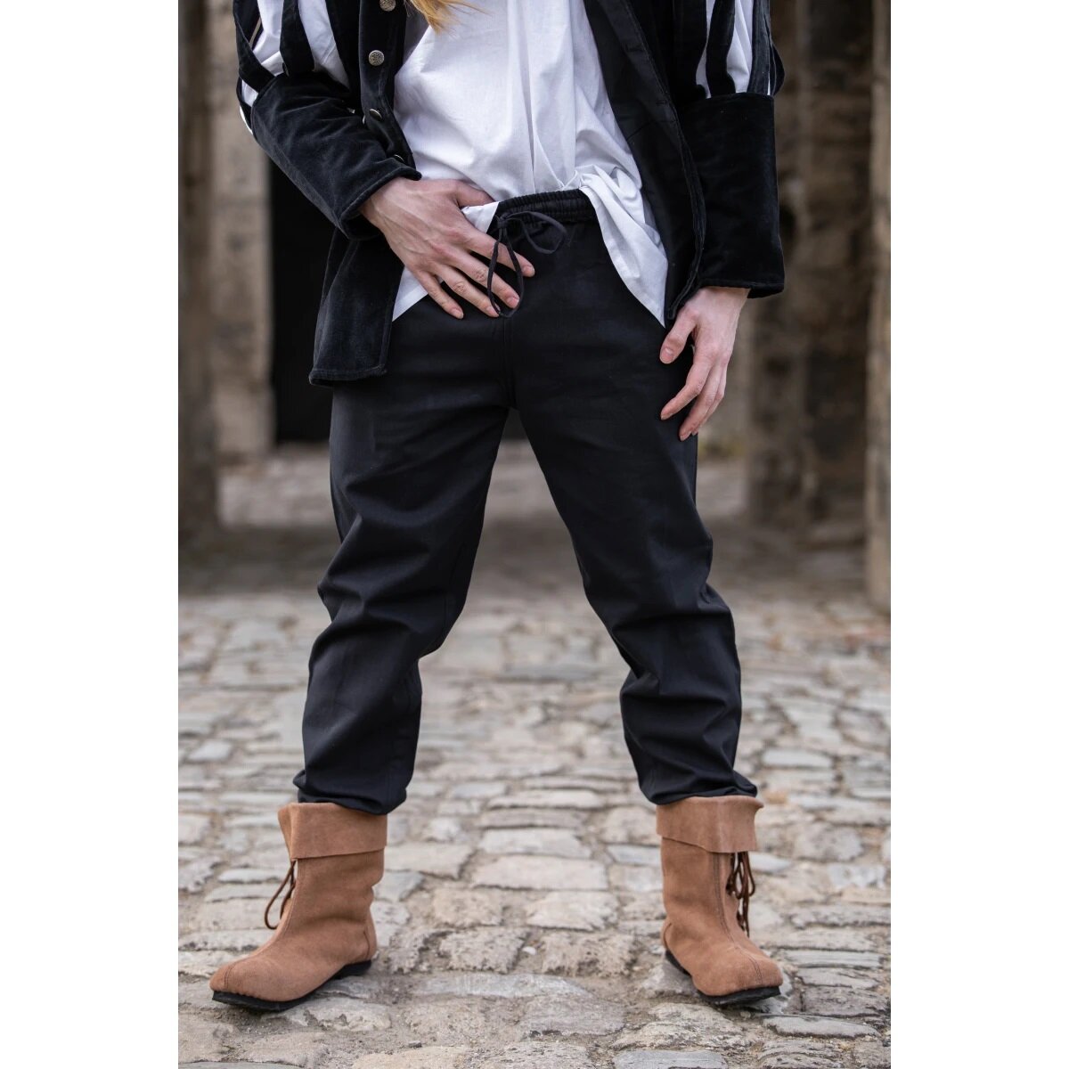 Medieval trousers with waistband black "Veit"