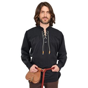 Classic black medieval shirt or lace-up shirt...