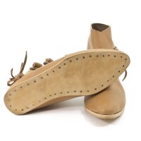 Wikinger Schuhe Typ Jorvik mit einfach genagelter Sohle Naturbraun Gr. 42, B-WARE