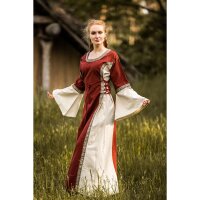 Mittelalter Baumwollkleid Rot/Natur "Angie"