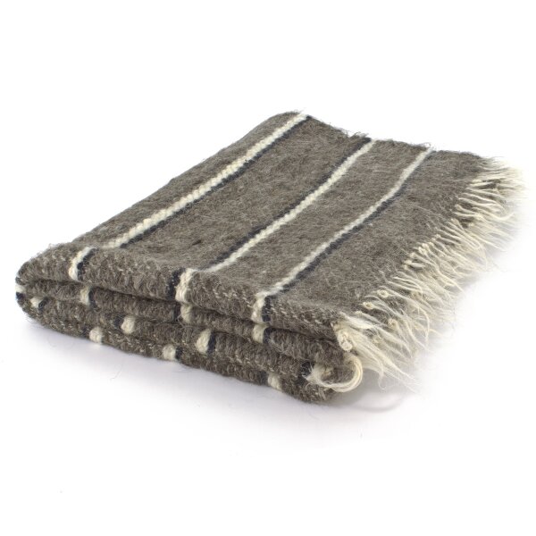 Handwoven blanket dark stripes 140 x 220 cm