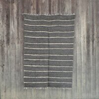 Handwoven blanket dark stripes 140 x 220 cm