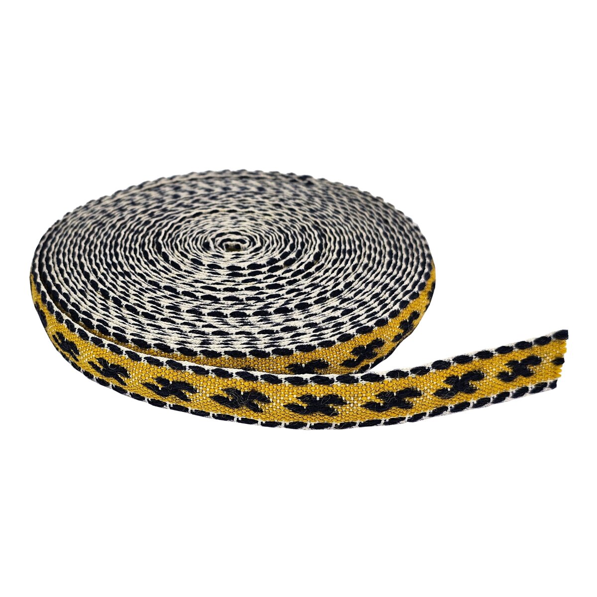 Border ribbon yellow-blue cotton 100 cm