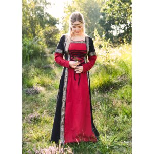 Robe médiévale fantastique rouge-noir...