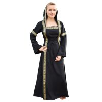 Fantasy-Mittelalterkleid schwarz mit Kapuze "Eleanor"