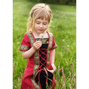 Kinder Fantasy-Mittelalterkleid rot-schwarz "Eleanor"