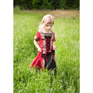 Kinder Fantasy-Mittelalterkleid rot-schwarz "Eleanor"