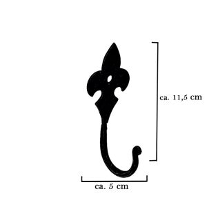 Rustikaler geschmiedeter Wandhaken Lilie "Fleur de Lis"