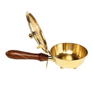 Handmade smoking pan with wooden handle "Flower of...